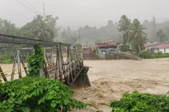 Jembatan Noyo di Nias Barat Putus Diterjang Banjir