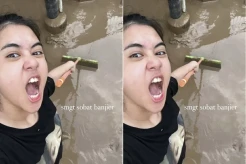 Ziva Magnolya Kerja Bakti Bersihkan Rumah dari Lumpur setelah Kebanjiran