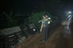 Bus Rombongan Pengajian Terguling di Wonogiri, Satu Penumpang Tewas