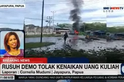 Breaking News! Demo Mahasiswa Uncen Rusuh, Truk Polisi Dibakar