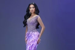 Monica Kezia Tampil bak Dewi dalam Gaun Ungu Kristal di Grand Final Miss World 2025
