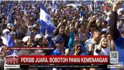 Ribuan Bobotoh Kumpul di Kawasan Gedung Merdeka, Teriakan Juara Bergema