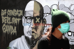 Sarkas Mural Novel Baswedan, Kritik Bobroknya Hukum di Indonesia