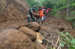 Tanah Longsor di Desa Sangup Lereng Merapi