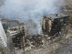 Penampakan Gedung di Borodyanka yang Hancur Terbelah Dua Akibat Serangan Rusia