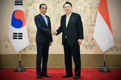 Presiden Jokowi Disambut Presiden Yoon Suk-yeol di Kantor Kepresidenan Yongsan