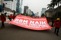 Giliran Kaum Buruh Gelar Aksi Tolak Kenaikan BBM di Patung Kuda