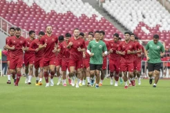 Latihan Timnas Indonesia Jelang Hadapi Kamboja di AFF 2022