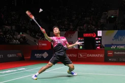 Menang Telak Atas Wakil Hong Kong, Anthony Ginting Lolos 16 Besar Indonesia Masters 2023