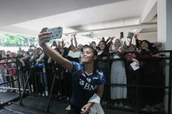 Momen Gregoria Mariska Sapa Penggemarnya di Indonesia Masters 2023