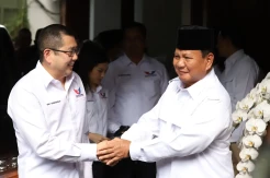 Hary Tanoesoedibjo dan Rombongan Partai Perindo Tiba di Kediaman Prabowo Subianto