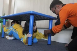 Antusiasme Siswa PAUD Ikut Simulasi Kesiagaan Bencana Gempa Bumi