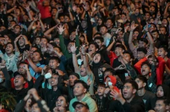 Ribuan Warga Solo Antusias Nobar Timnas Indonesia melawan Argentina