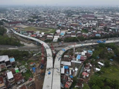 Progres Proyek Strategis Nasional Jalan Akses Tol Makassar New Port (MNP) Capai 73.03 Persen