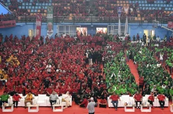 Disambut Ribuan Pendukungnya, Ganjar Pranowo Hadiri Konsolidasi Lintas Parpol Pendukung