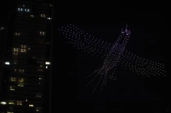 Atraksi Formasi Drone Meriahkan Perayaan Tahun Baru di Bundaran HI Jakarta