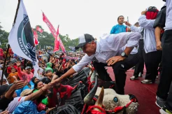 Kesenian Bantengan Sambut Kedatangan Ganjar Pranowo di Malang