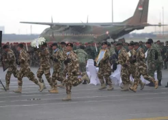 Gladi Penyambutan Tiga Prajurit TNI Gugur di Lebanon Diwarnai Hujan di Soekarno-Hatta