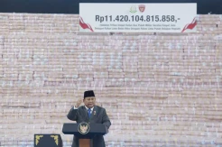 Begini Penampakan Tumpukan Uang Rp11,42 Triliun yang Diserahkan ke Negara