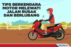 Ini Tips Berkendara Motor Melewati Jalan Rusak dan Berlubang