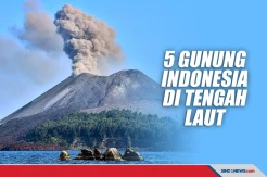 Berikut ini 5 Gunung Indonesia Berada di Tengah Laut
