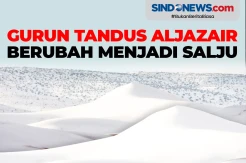 Gurun Tandus Aljazair Tiba-tiba Berubah Menjadi Salju