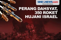 Dahsyat! 350 Roket Hujani Israel, IDF Bombardir Gaza 100 Kali