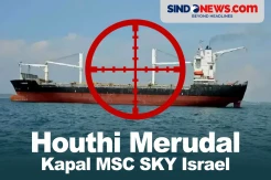 Kapal MSC SKY Milik Israel di Laut Arab Dirudal Houthi