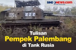Viral, Tulisan Pempek Palembang Terpampang di Tank Rusia