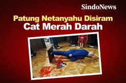 Patung Benjamin Netanyahu Dirusak dan Disiram Cat Merah Darah