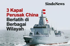 3 Kapal Perusak Tipe 055 China Berlatih di Berbagai Wilayah Laut
