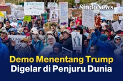 Demo Menentang Presiden AS Donald Trump Digelar di Penjuru Dunia