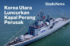 Korea Utara Pamerkan Kapal Perang Perusak Berbobot 5 Ribu Ton
