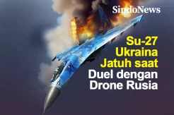 Jet Tempur Su-27 Ukraina Jatuh saat Duel Lawan Drone Rusia
