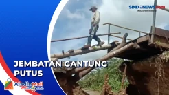 Jembatan Gantung Antar Desa Putus, Warga Sulit Melintas