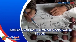 Bukan Sulap, Pria di Cilacap Kreasikan Lukisan hingga Kaligrafi dari Limbah Cangkang Telur