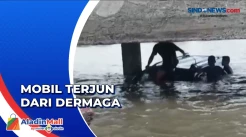 Evakuasi Sopir dan Penumpang Mobil yang Terjun ke Laut dari Dermaga di Asahan