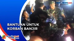 Bantu Korban Banjir di Sampang,  Bupati dan Pangdam V Brawijaya Bagikan Makanan