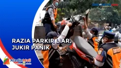 Juru Parkir Panik saat Petugas Razia Parkir Liar di Kawasan Pasar Tanah Abang