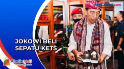 Momen Jokowi Beli Sepatu Kets dengan Khas Tenun Bali