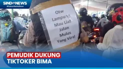 Dukung Aksi Tiktoker Bima, Pemudik Pasang Tulisan OTW Lampung Lihat Jalan Mulus yang Viral