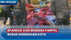 Ribuan Spanduk dan Bendera Parpol Ditertibkan Satpol PP di Kota Bandung