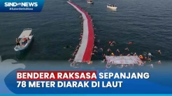 Bendera Merah Putih Diarak di Laut Sebagai Perayaan HUT RI ke-78 Tahun