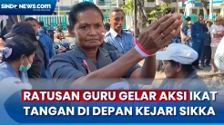 Gelar Aksi Ikat Tangan Ratusan Guru Demo di Depan Kejari Sikka, Ini Tuntutannya