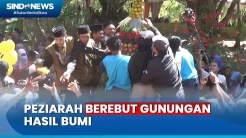Desak-Desakan! Ribuan Peziarah Berebut Gunungan di Makam Syech Maulana Ibrahim Maghribi