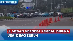 Beginilah Kondisi Jl Medan Merdeka Barat Pasca Demo Buruh