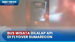 Melintas di Flyover Sumarecon, Bus Wisata Terbakar