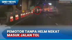 Detik-Detik Pemotor Tanpa Helm Nekat Masuk Jalan Tol Jakarta-Cikampek