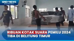 Ribuan Kotak Suara Pemilu 2024 yang Terbagi untuk 363 TPS Tiba di Belitung Timur