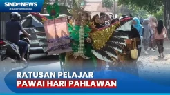 Ratusan Pelajar di Sidoarjo Gelar Pawai Hari Pahlawan dengan Kostum dari Barang Bekas